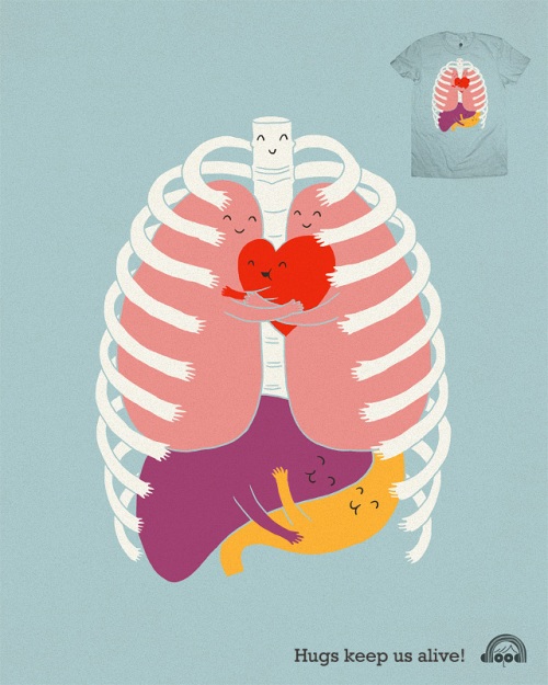 Hugs keep us alive illustration